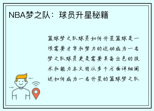 NBA梦之队：球员升星秘籍